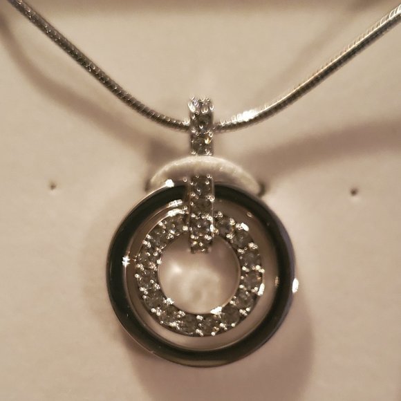 Silver Swarovski Necklace with Crystal Pendant - Picture 2 of 4